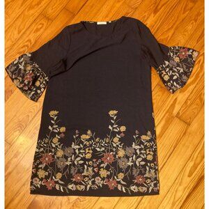 Les Amis Mini Shift Navy Floral Dress